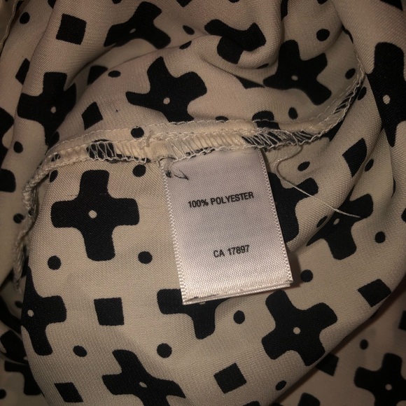 Silky Polyester Cream & Black Cross Tank Top - Picture 7 of 7